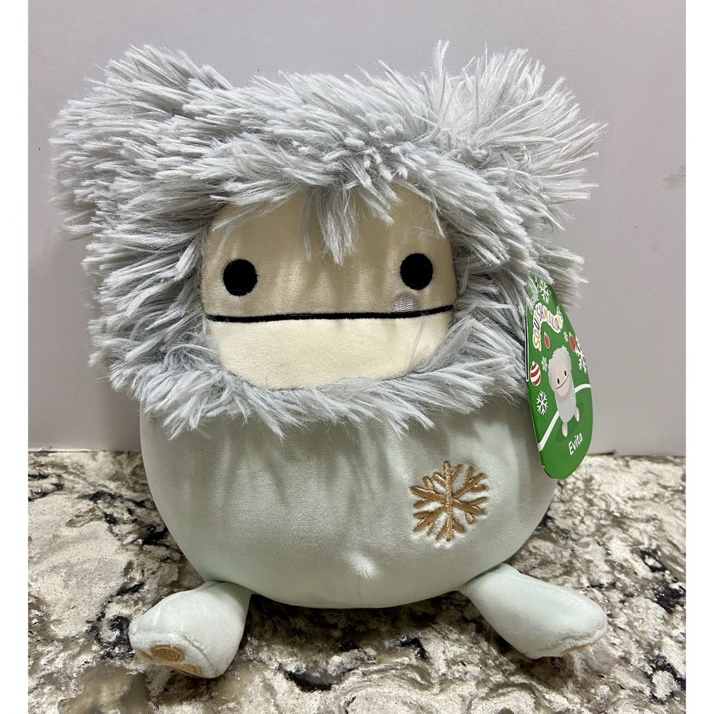Squishmallows Evita the Yeti Bigfoot 8" Christmas Winter Holiday Snowflake NEW